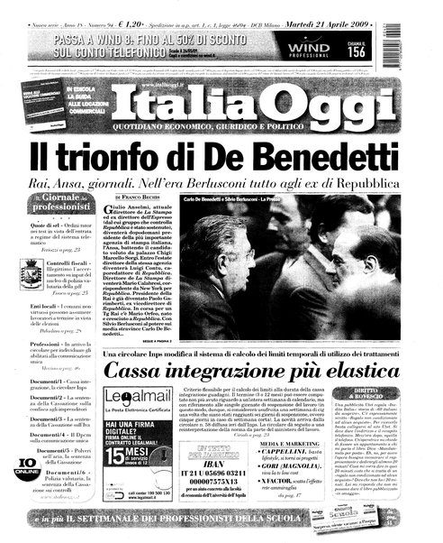 Italia oggi : quotidiano di economia finanza e politica